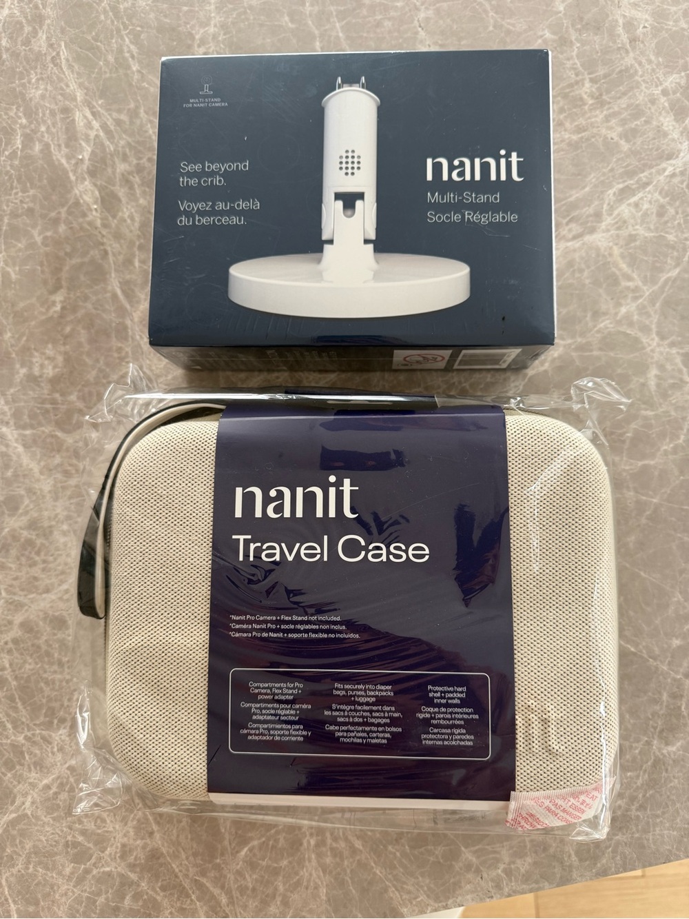 NWT Nanit Travel Case and Stand in beige